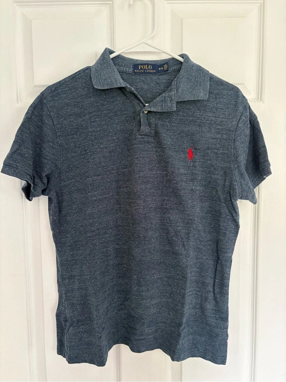 Polo Ralph Lauren Men’s Heather Blue Short Sleeve Polo Shirt Medium Summer Shirt
